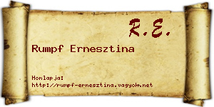 Rumpf Ernesztina névjegykártya